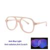 Fashion Pilot Oversized Reading Glasses Woman Flower Double Bridges Eyeglasses Frames Female Anti Blue Light Presbyopia Eyewear