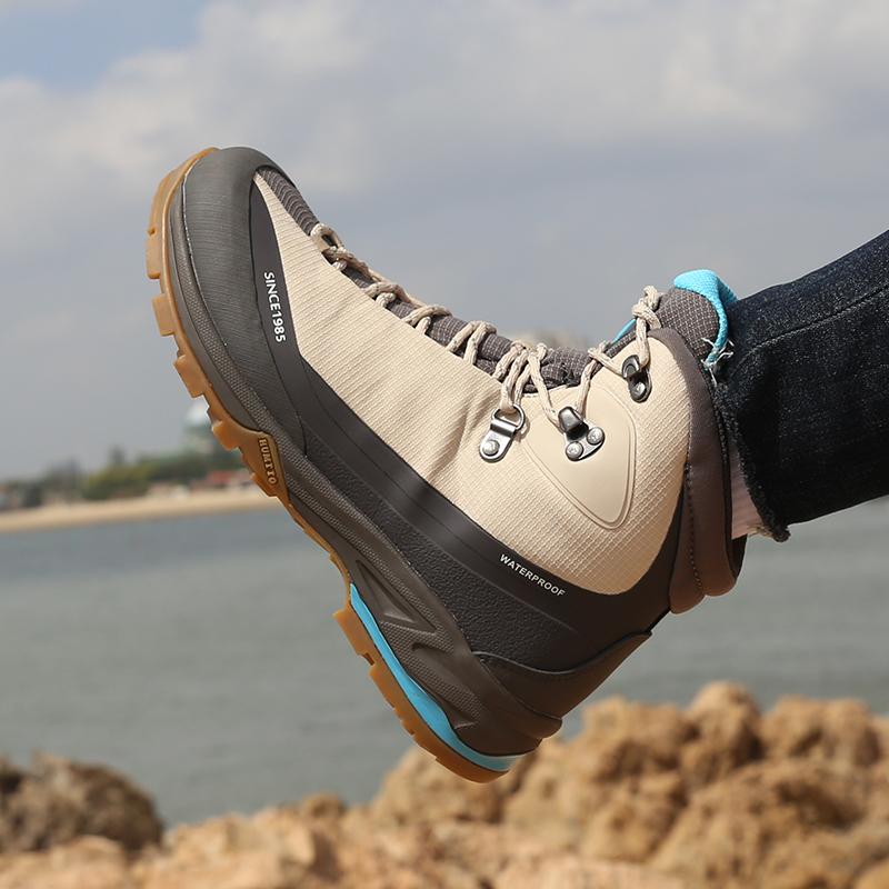 HUMTTO Winterschuhe für Damen, wasserdicht, schwarze Plateau