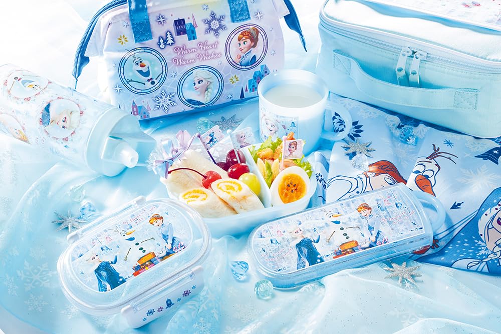 Skater Lunch 1 with Fluffy Meal Made in Disney Frozen Set Kids' Box, Tier, 360ml, Inner, Dome-Shaped, Container, Antibacterial, Japan, Design,