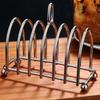 Toast Rack Stainless Steel 6 Slice Slot Breakfast Toast Bread Rack Holder with Handle for Kitchen Bakery