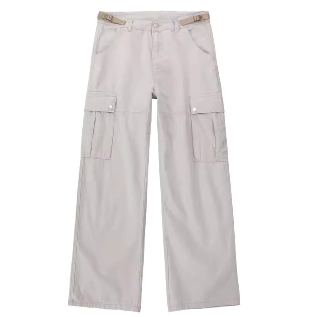 Pánské hiphopové volné rovné lacláče s kapsami - Evropská a americká pouliční móda