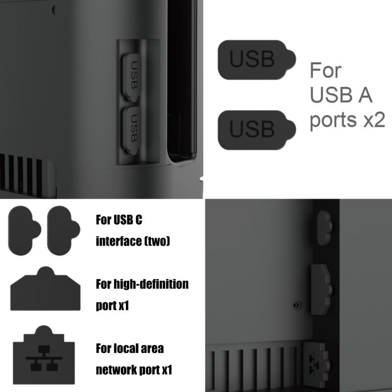 6 in 1 Silicone Dust Protector Cover Gaming Accessories LAN Type C USB Port Dust Plugs Game Console Dust Plug