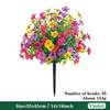 Violet Eucalyptus Garden Stake: Realistic Faux Flower Decoration with Ground Peg