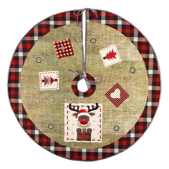 Excellent Christmas Tree Skirt Fine Workmanship Hemp Weave Santa Xmas Bottom CDN