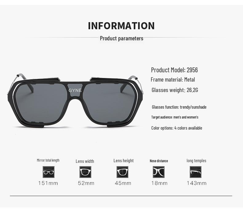 European & American Stylish Large Frame One-Piece Sunglasses - Influencer Street Style