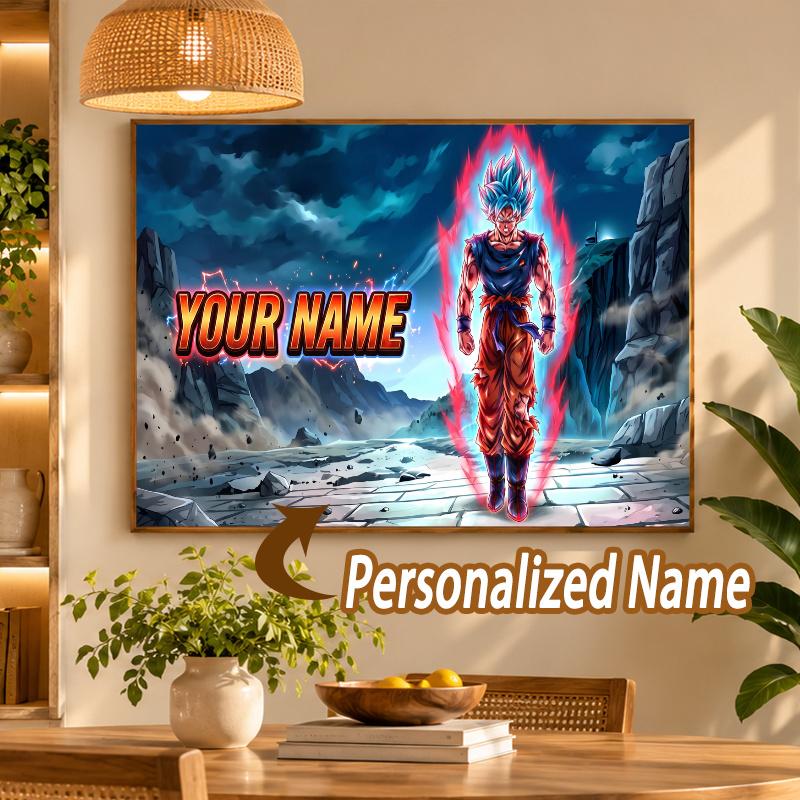 Gogeta Custom Name Diamond Painting Personalized 5D Full Drill DIY Diamond Art Home Decor