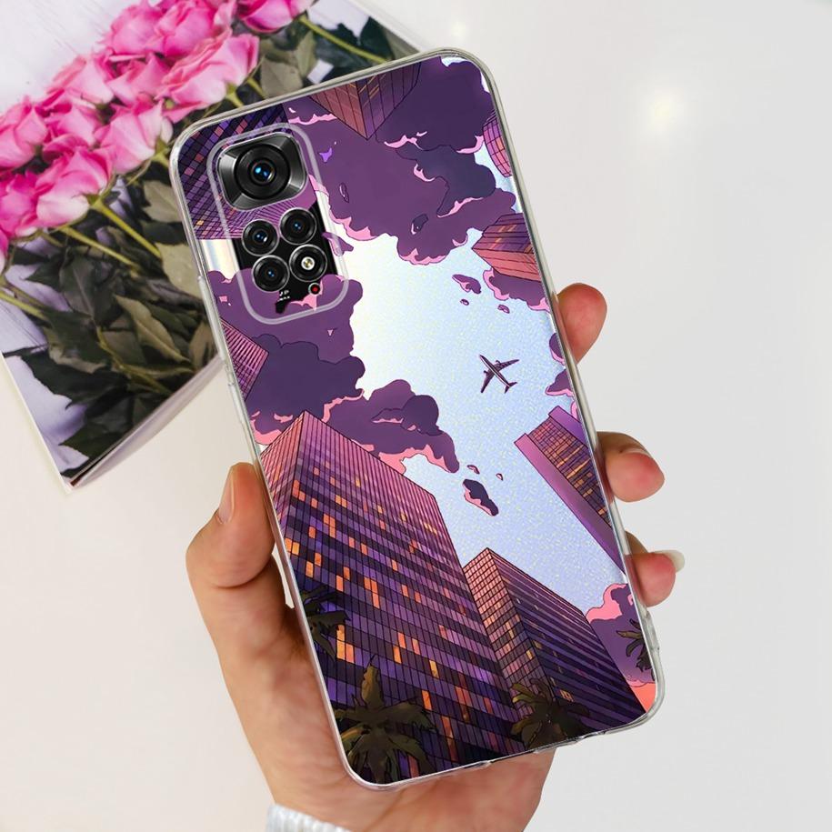 For Xiaomi Redmi Note 11 Cases Redmi Note 11s Cover Popular Flower Butterfly Soft Clear Cover For Redmi Note11 Note11S 5G Fundas