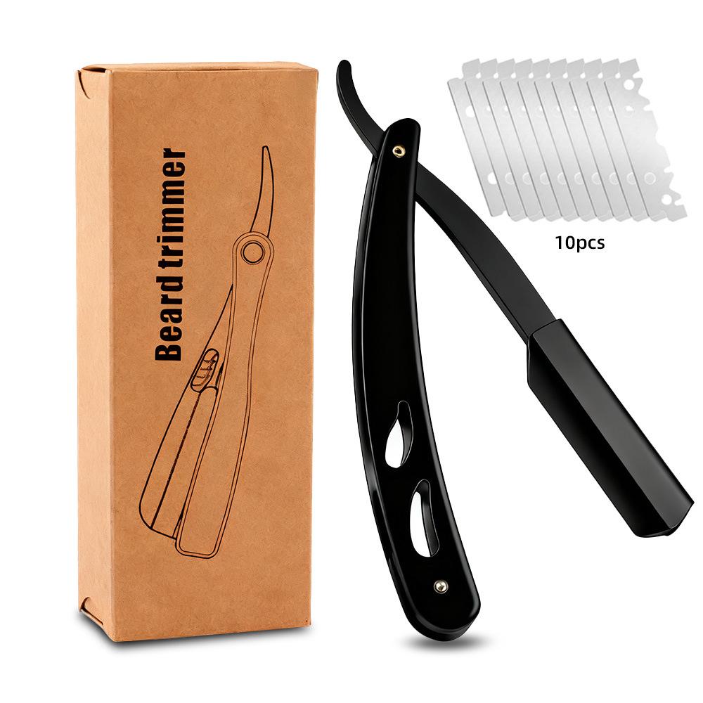 Vintage Stainless Steel Barber Razor for Men's Shaving and Trimming