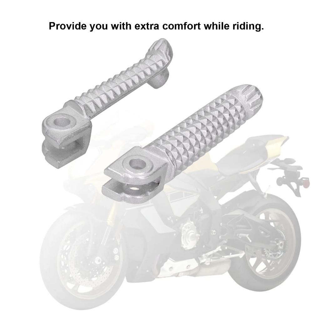 1Pair Aluminum Footrest - Corrosion Resistant For YZF R1 2002‑2012 YZF R6 2003‑2011, Motorcycle Front Foot Pedal w/Anti-Slip
