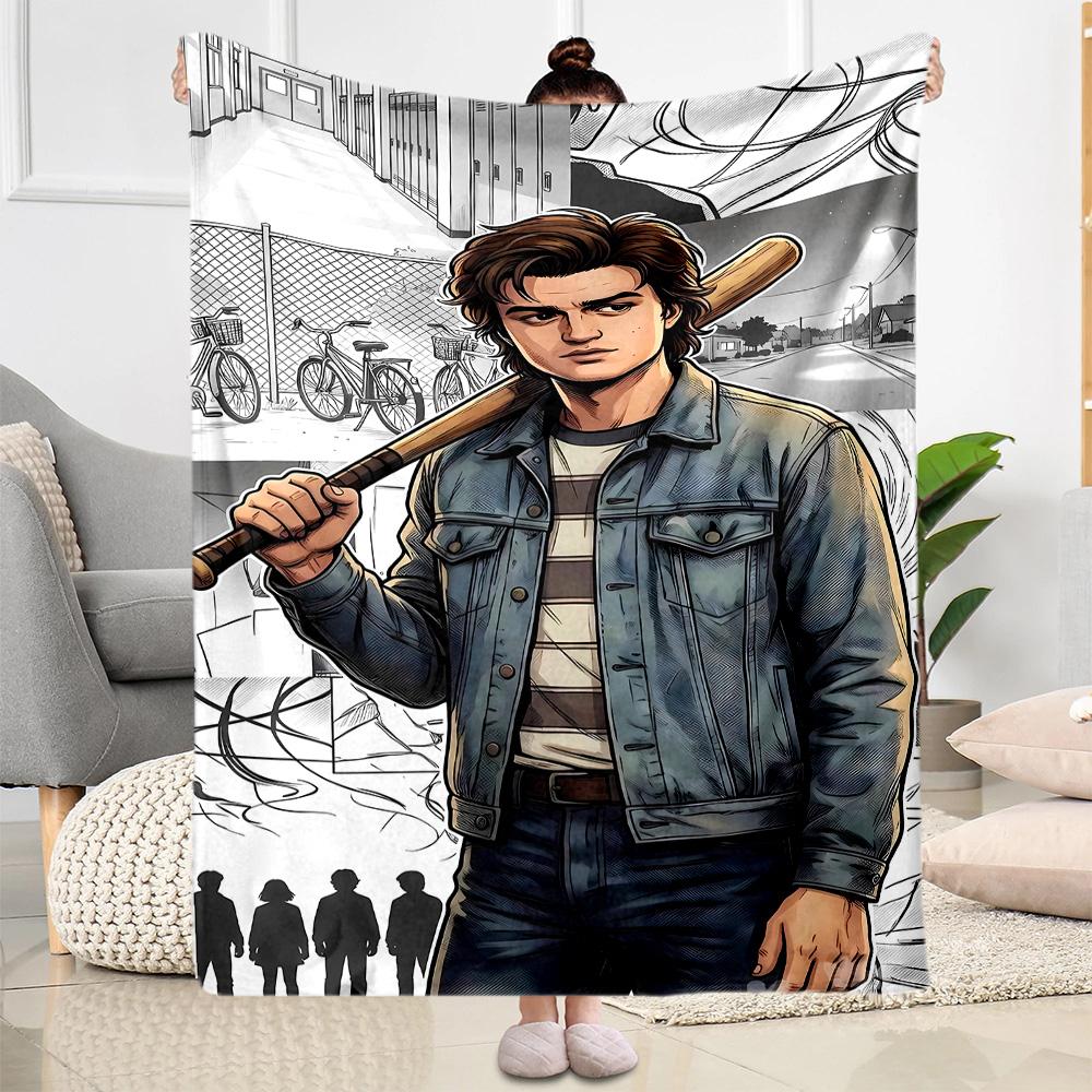 Stranger Things Artwork Suitable Blanket for Offices, Travel, Living Rooms Also a Good Gift for Friends and Family Suitable for All Seasons.