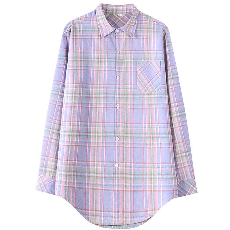 2025 Damen Karo Langarmbluse - Koreanischer Stil Locker Übergröße, Elegantes Frühlings-/Herbstoberteil