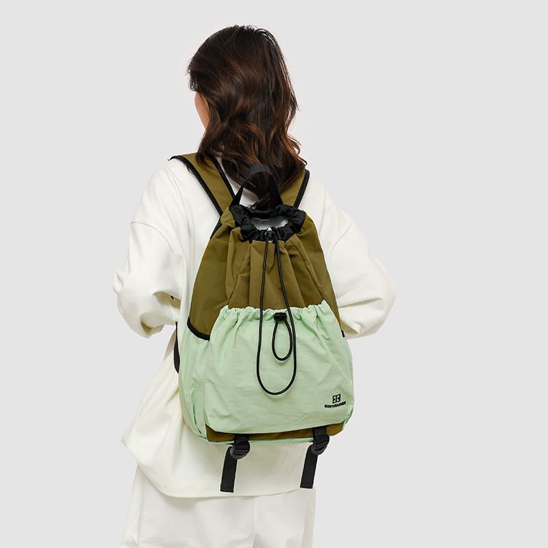 Colour Tone Double Spacious Adjustable Drawstring Oxford Backpack Breathable