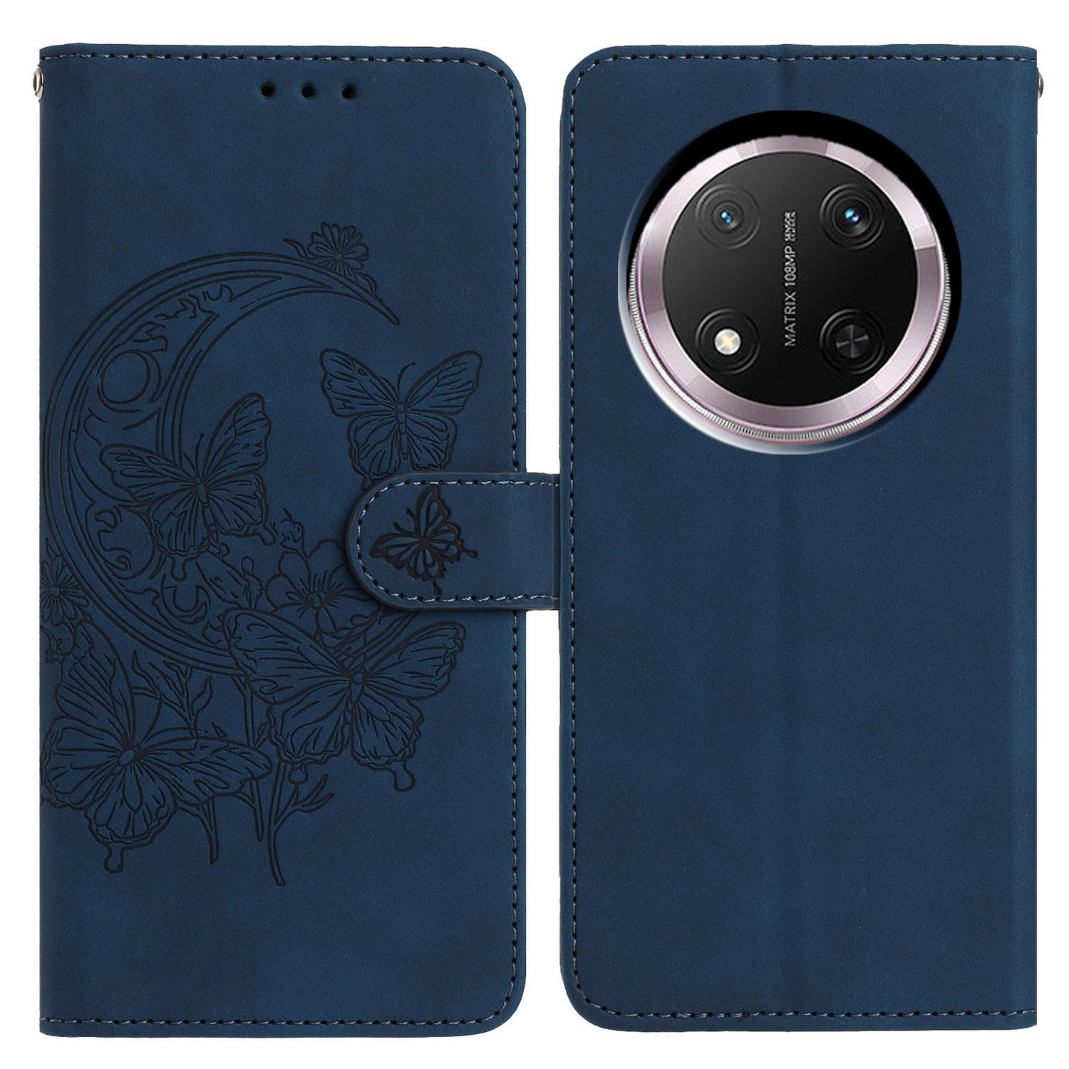 

PU Leather Case For Honor Magic7 Lite 5G/X9c 5G/X60 Pro 5G Butterfly Flower Imprinted Wallet Stand Phone Cover H