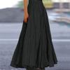 Women's  Casual Pleated Solid Color Half Skirt, Pleated A-line Skirt, Large Swing Floor-length Skirt