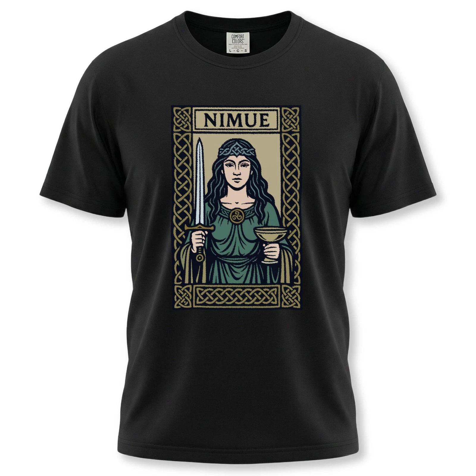 Nimue Lady of the Lake T-Shirt | Arthurian Celtic Sword & Chalice Design Tee XXXL