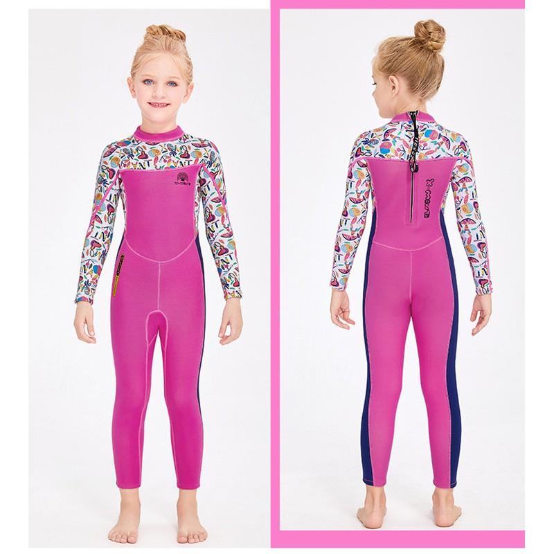 Kids 2.5mm Neoprene Wetsuit Full Body Long Sleeve Warm Suit Snorkeling Surfing Swimming Winter Spring Fall