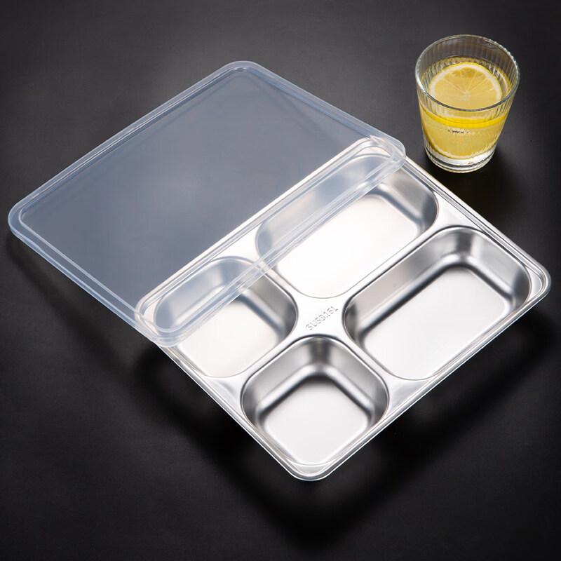 304 Stainless Steel Deep Divided Student Meal Tray