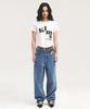 Kimseupeulesikoteunmakes Messy Denim Applique Tee White