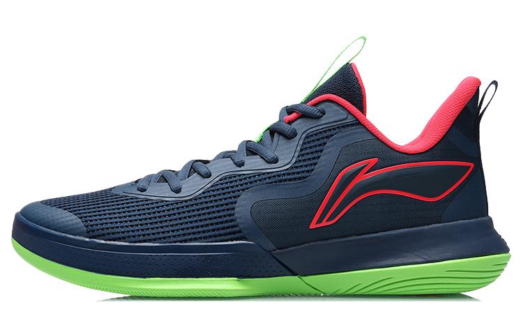 Li Ning Flash Basketball Shoes Men s Low Top Blue/Red/Green ABCR007-2 43