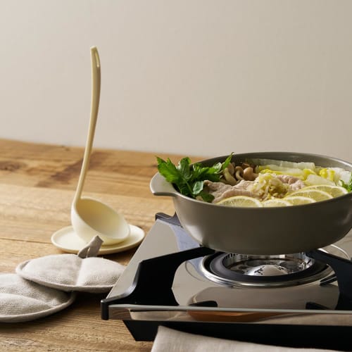 H Concept +d Tate Otama Mini, Black (D-502-BK), Standing Ladle with Small Plate, Space-Saving Design
