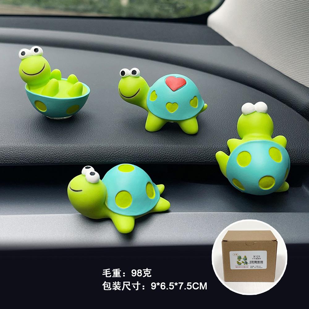 Ornamen Mobil Kura-kura Mini Layar Tampilan Elektronik Otomotif Aksesori Dekorasi Interior Mobil Ornamen Kura-kura Dekoratif DIY