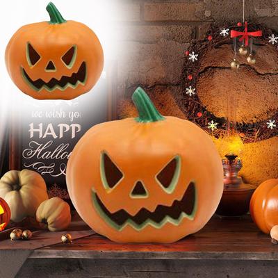 Plastic Pumpkins Halloween Light Up Pumpkin Outdoor Indoor Battery Operated Lighted Pumpkin With Face Halloween Big Ornament