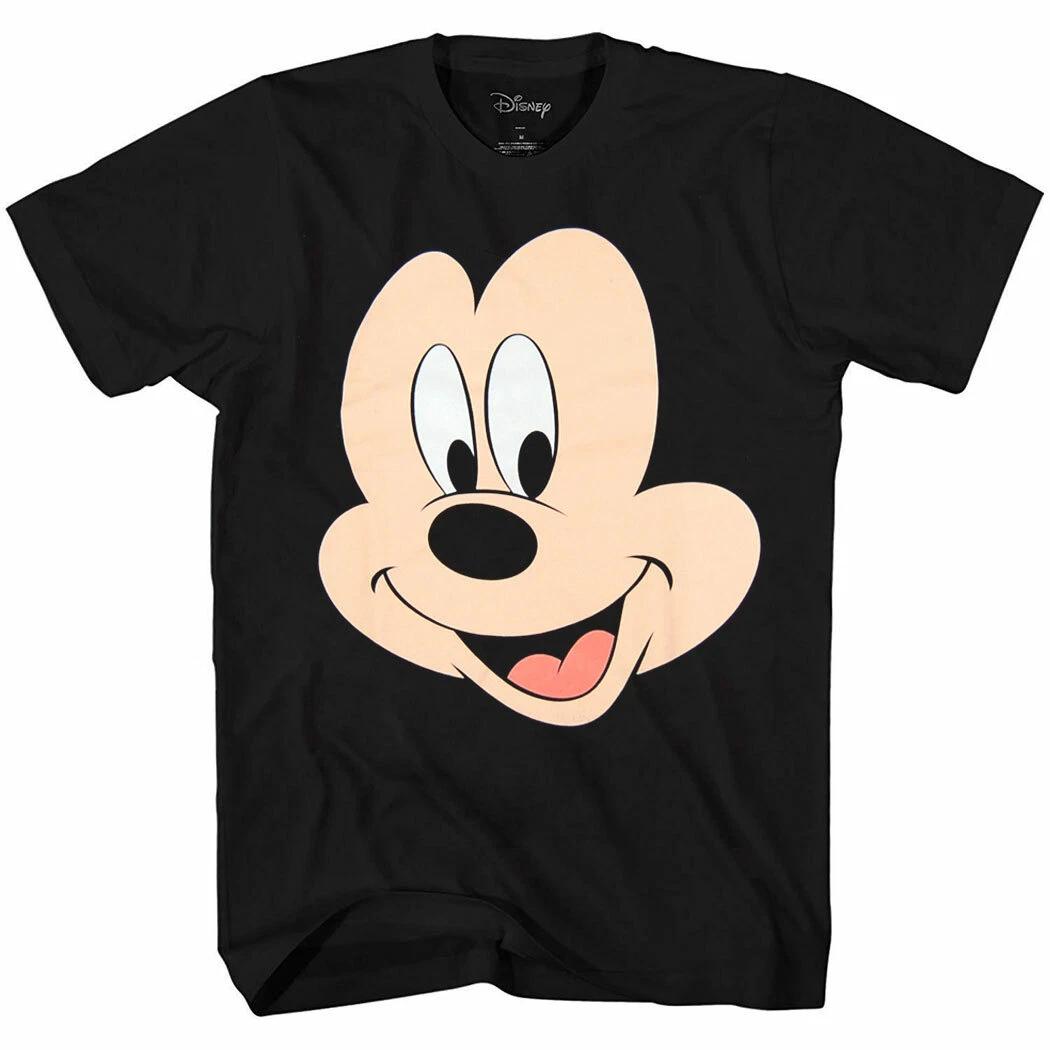 Disney Mickey Mouse Face Big Smile 100% Cotton T-shirt Mens Tees Top XL