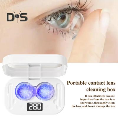 Ultrasonic Contact Lens Cleaner with 4 Timing Modes 360-degree High-Frequency Vibration USB Rechargeable Contact Lens Cleaner Machine