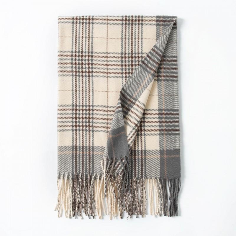 Womens Plaid Scarf Faux Cashmere Long Shawl Winter Warmth Neck Protection Commute