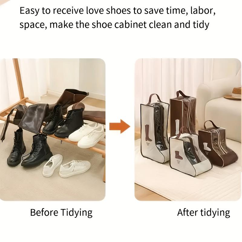 Multi-Functional Transparent Boot Storage Bag with Dustproof Material and Hanging Organizer