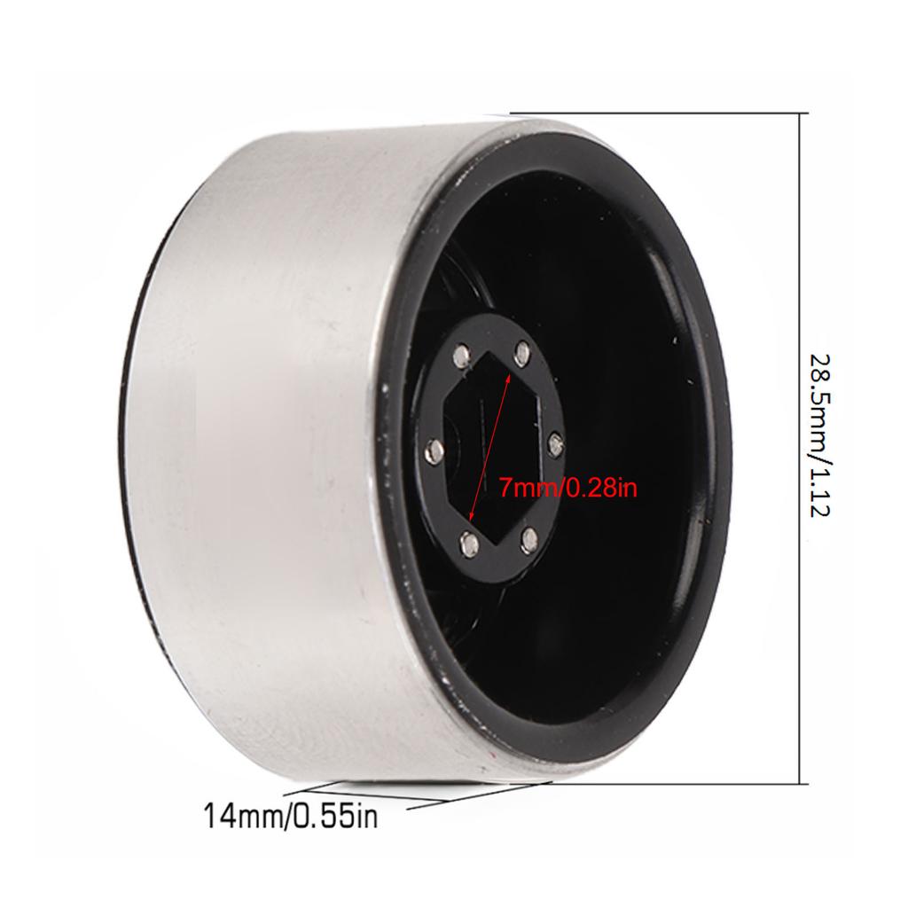 4 Pcs 1in RC Wheel Hub Lightweight RC Car Replacement Metal Wheel Rims for Upgrade