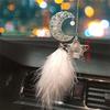 Fashion Stars And Moon Car Hang Ornaments Feather Car Accessories Wind Chimes Auto Interior Accessories
