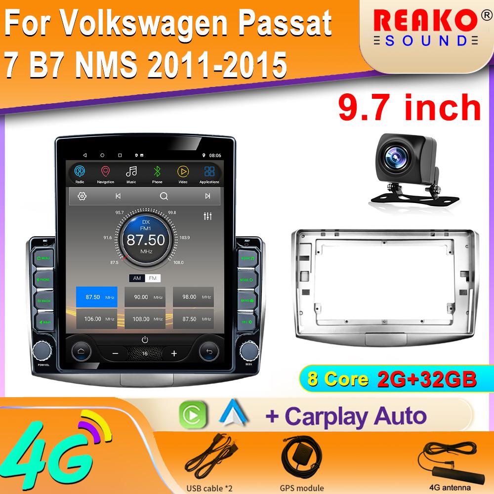 9.7" Vertical Style Tesla Screen Car Radio For Volkswagen Passat 7 B7 NMS 2011 - 2015 GPS Navigation Multimedia Player Carplay