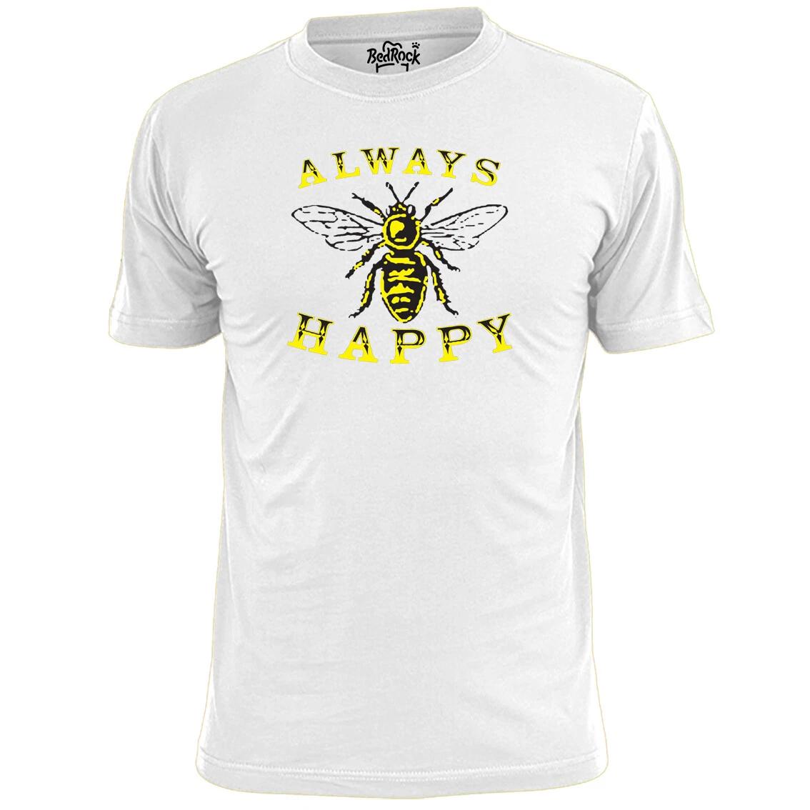 Mens Always Bee Happy Funny T shirt Wildlife Pollination M