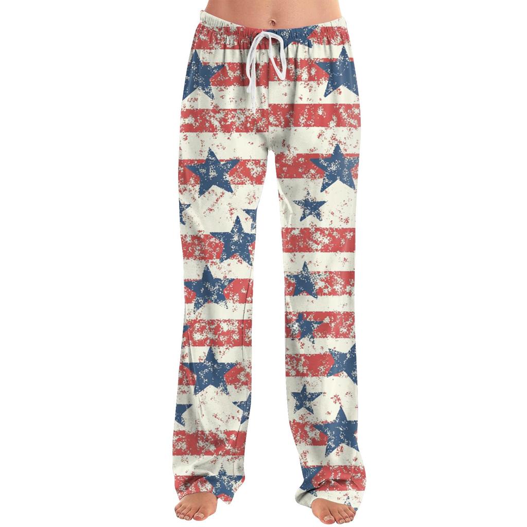 Damenmode Locker Lässig Unabhängigkeitstag Print Schlaghose
