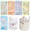 3D Cute Animal Relief Stickers, 5-Sheet Set of Cartoon Bear Cat Puppy with Crystal Jelly Gel DIY Patches