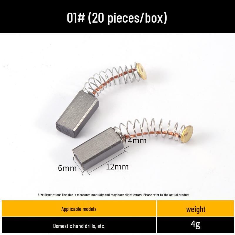 Carbon Brush Set for Angle Grinders, Cutting Machines, Hand Drills, Polishers, Sanders, Impact Drills, and Motors