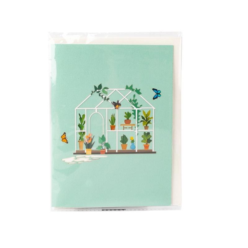 Elegant 3D Foldable Flower House Card Personalized Foldable Glass HouseCard Lovely Floral Greeting for Friend and Family