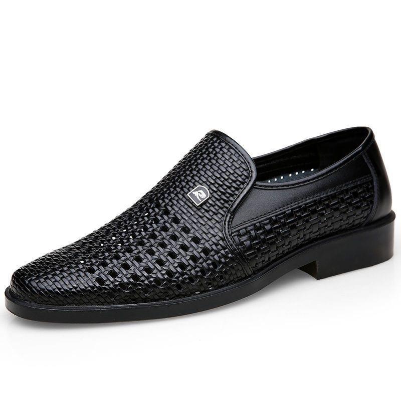 Summer Leather Hole Leather Shoes Comfortable Daily Breathable British Business Casual Shoes