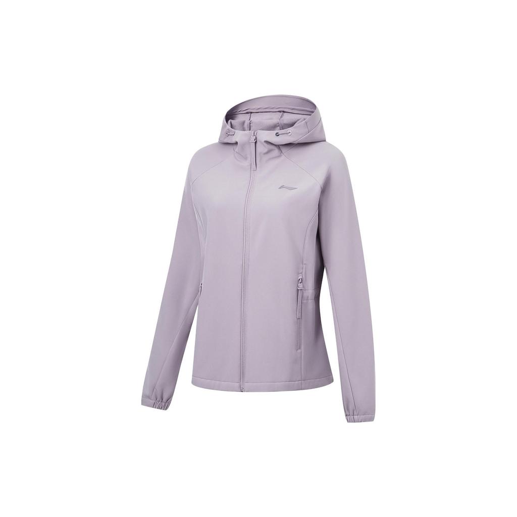 Lining Fitness Series Solid Color Hooded Sports Casual Jacket Women Jacket Luo-Dian-Purple AFDT652-5