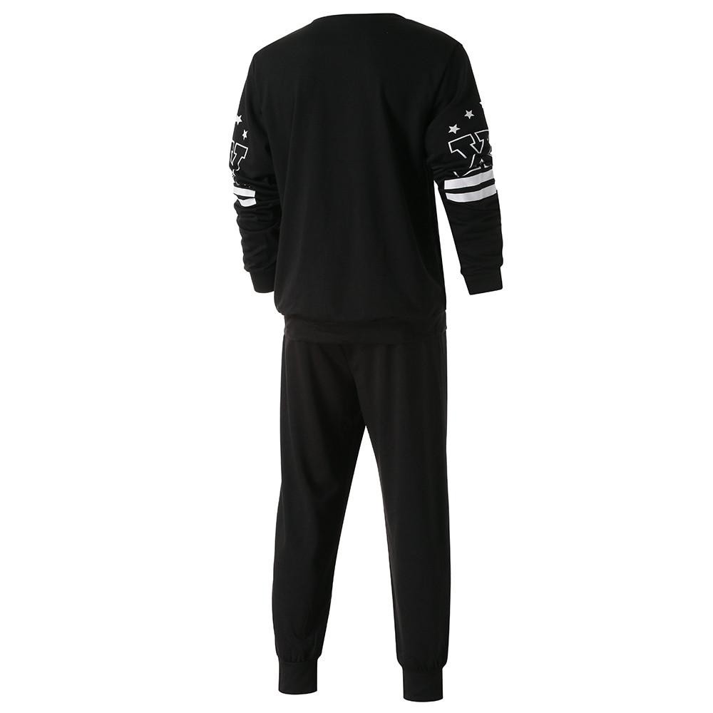 Men's  Winter Printed Sweatshirt Top Pants Sets Sports Suit Tracksuit