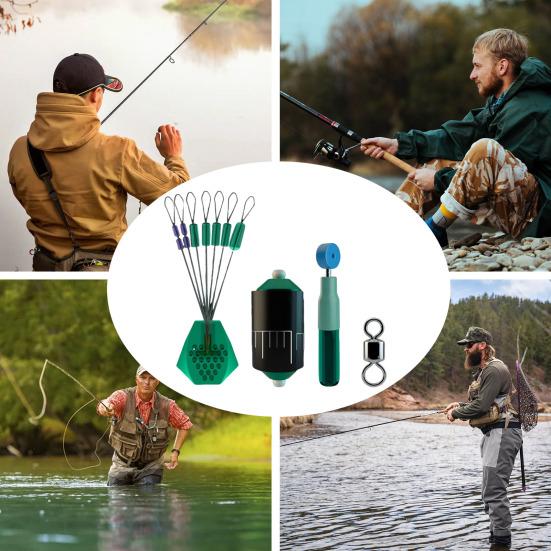 1 Set Fishing Rig Kit with Long Casting Silicone Space Beans Scale Weight Float Holder Alloy Swivel Freshwater Saltwater Rock Fishing Accessories