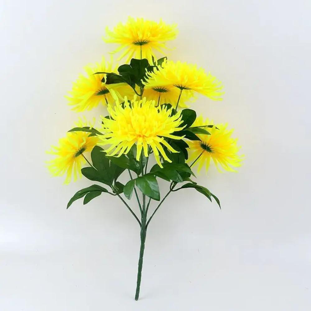7 Heads /1pcs 55cm golden chrysanthemum branch plastic Artificial flowers flores DIY wedding home decoration plant