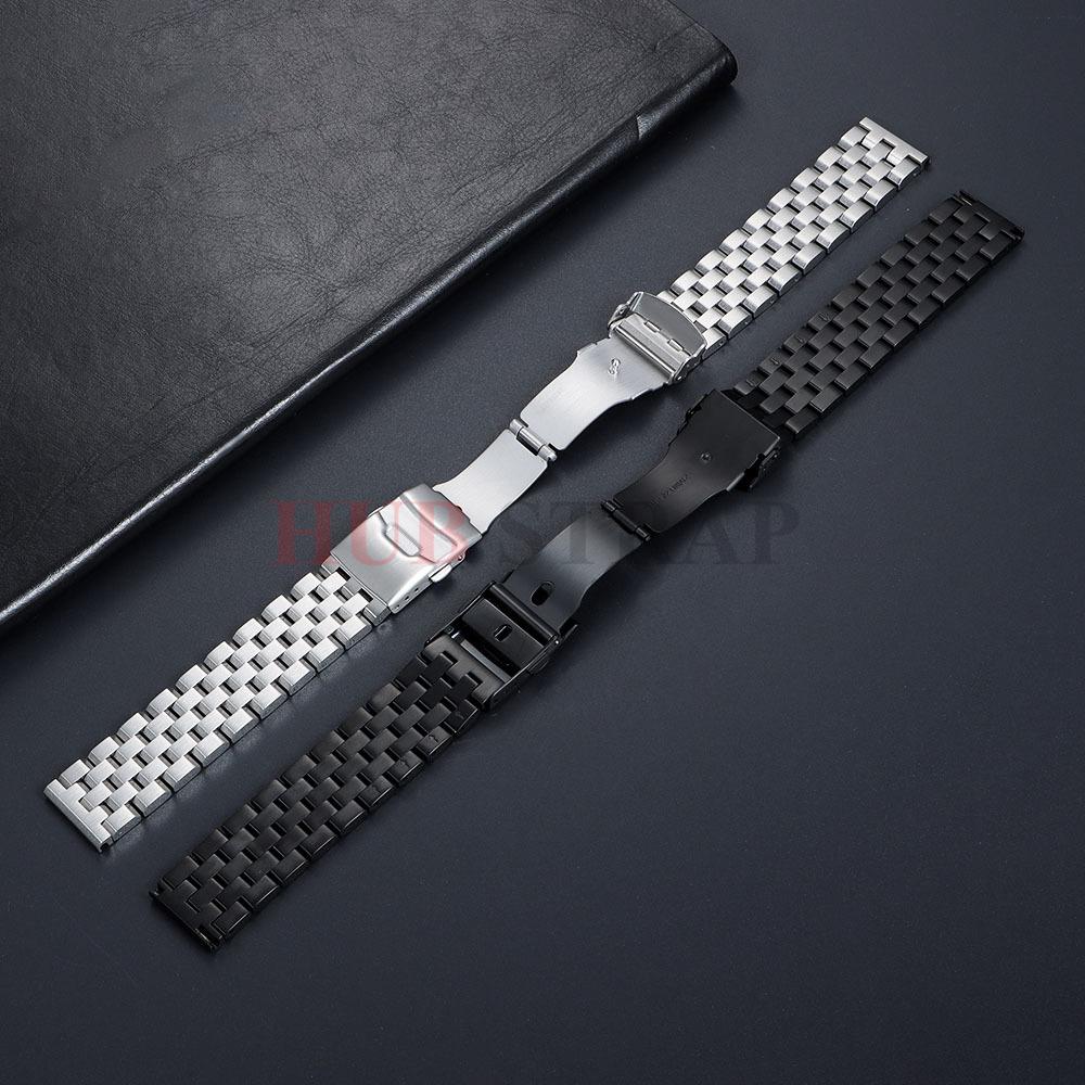 18mm 20mm 22mm 24mm 26mm Universal Watch Strap Stainless Steel Watch Band Flat Interface for Men Women Folding Buckle Wristbelts