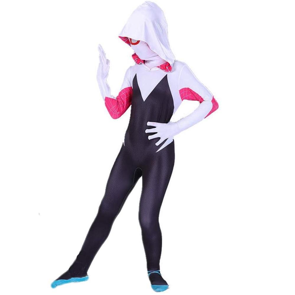 Superhero Women Adult Bodysuit Halloween Cosplay Jumsuit For Spider-Verse Gwen Stacy Costume Height 160-170cm