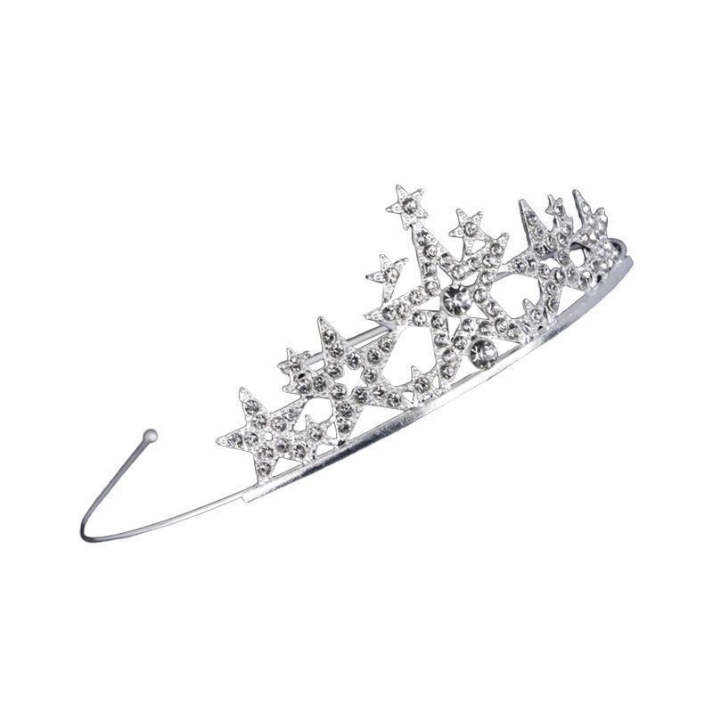 Romantic Princess Crown For Girls Rhinestone Crystal Hair Crowns Queen Headband Bridal Headdress Tiaras Hair Jewelry Accessories