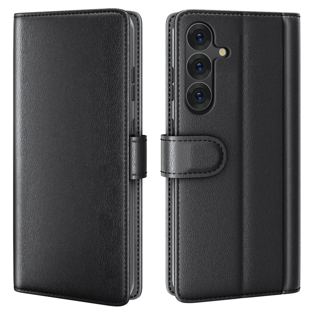 For Samsung Galaxy S25 Case Genuine Split Leather Phone Cover with Wallet Stand