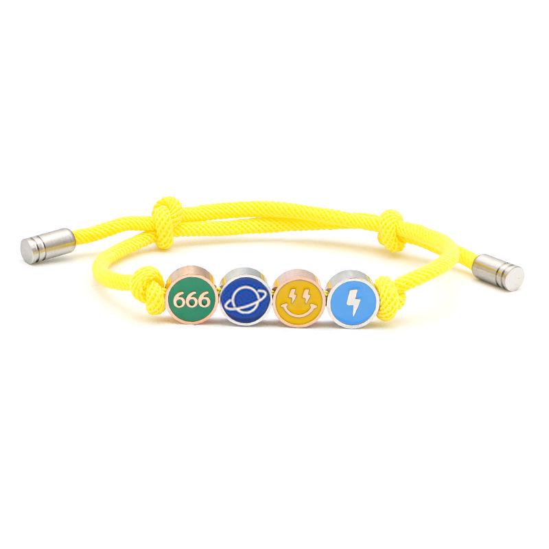 Tan Songyun Lucky Smiley Bracelet: Adjustable Woven Rope, Unique Design for Couples.