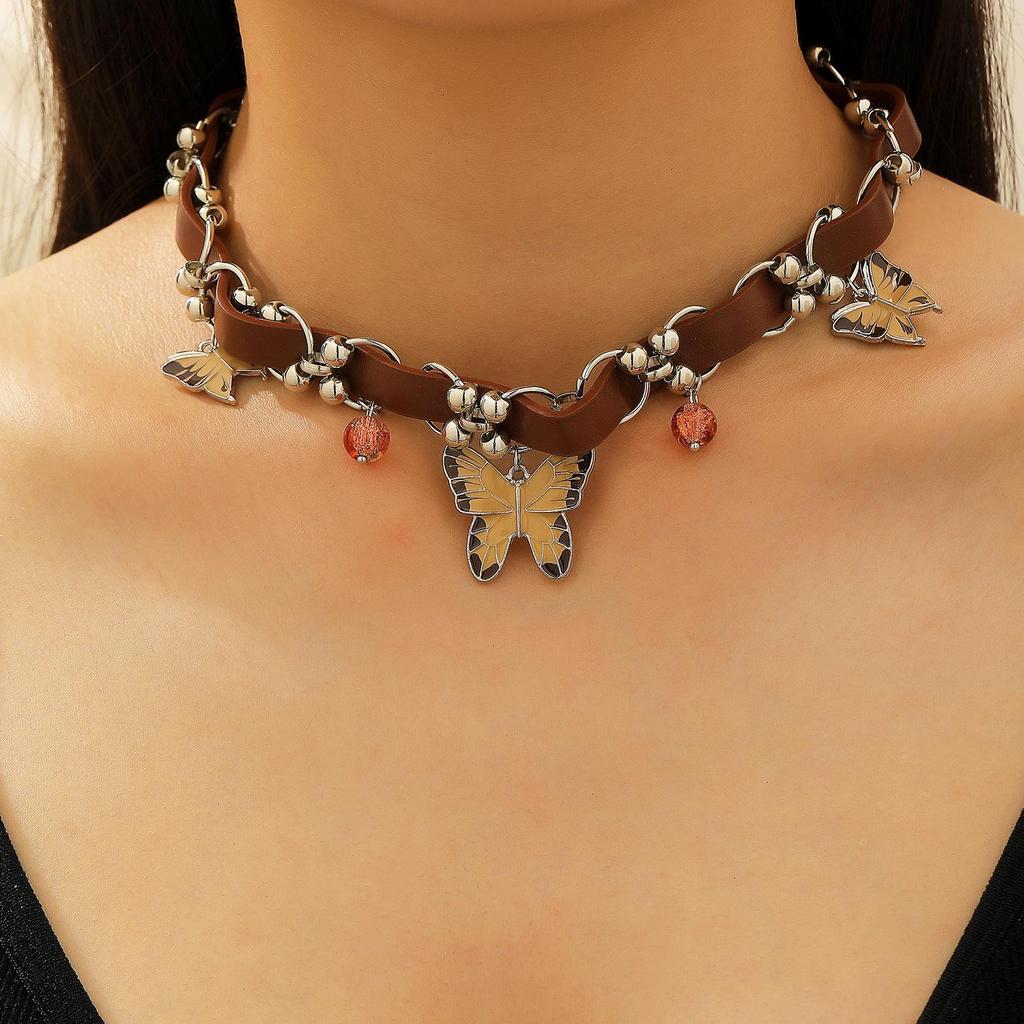 Y2K Spicy Sweet Girl Leather Choker: Cross Ultra-Short, Heavy-Duty Chain Collar