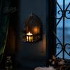 Gothic Bedroom Decor Wall Shelf, Vintage Floating Shelf for And Living Room, Matte Black Pointed Arch Decorative Wall-Mounted Display Rack with